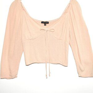 Kendall & Kylie Pacsun Smocked V-Neck Crop Top - Size XS